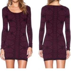 Free People Long Sleeve Goth Bodycon Dress NWT